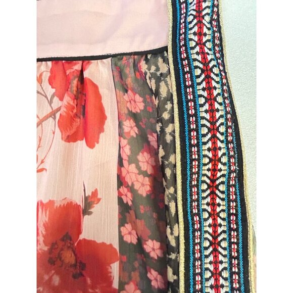 JW Style Floral Mixed Print Sleeveless Empire Waist Boho Top XS - Picture 5 of 6